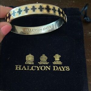 Halcyon Days Black and Yellow Bangle.